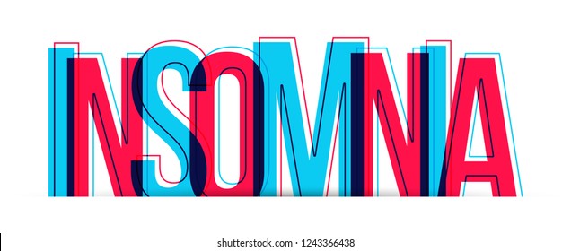 Insomnia word vector isolated on white
