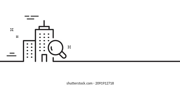 Inspect line icon. Building quality sign. Construction verification symbol. Minimal line illustration background. Inspect line icon pattern banner. White web template concept. Vector