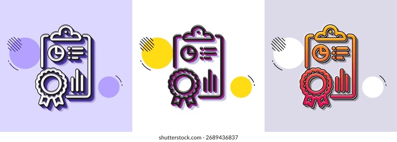 Zeilensymbol überprüfen. Gestricheltes Rastermuster. Farbverlaufssymbol mit Schatten. Zeichen für Qualitätsforschung. Symbol für den Überprüfungsbericht. Symbol "Zeileninspektion". Verschiedene Designs. Vektorgrafik