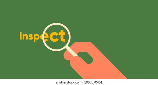 Inspect. Simple vector flat illustration. Background for social media, poster, banner.