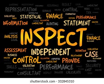 INSPECT word cloud, business concept