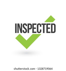 inspected check mark. vector illustration isolated on white background.