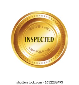 Inspected Circular Vector Gold Web Icon Button