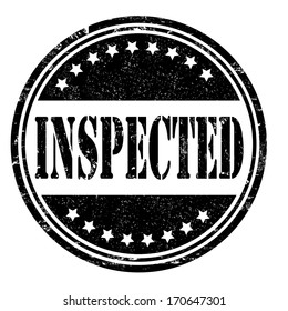 Inspected grunge rubber stamp on white, vector illustration