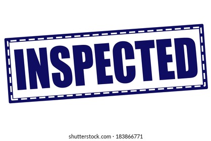 inspected grunge stamp with on vector illustration