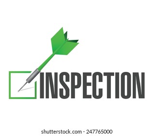 inspection approval check dart illustration design over a white background