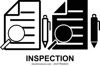 Inspection Black and White icon set. Editable Set of Delivery and Logistics web icons in line and fill style. High quality business icon set of Logistics