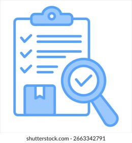 Inspection Blue Icon Vector Illustration