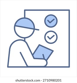 Inspection Blue Icon Vector Illustration
