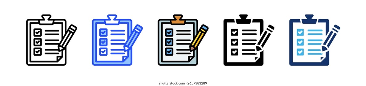 Inspection Checklist Icon Collection With Multiple Styles