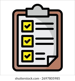 Elemento de icono de lista de comprobación de inspección para diseño