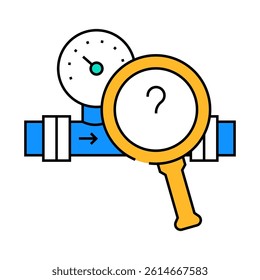 inspection gas service line icon vector. inspection gas service sign. isolated symbol illustration