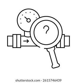 inspection gas service line icon vector. inspection gas service sign. isolated contour symbol black illustration
