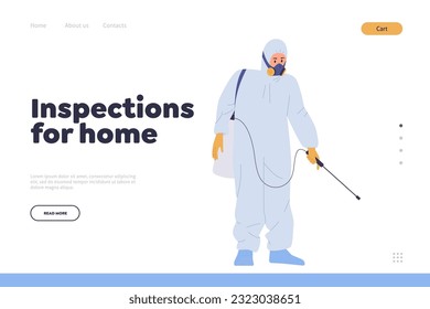 Inspection for home concept for landing page offering professional insects extermination service