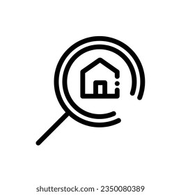 Inspection Home Search - Real Estate related icon - Thin Line, Outline EPS Vector 