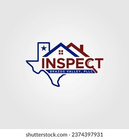 Texas-Logo-Design-Symbol für Inspektion zu Hause, Vektorgrafik