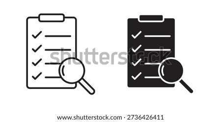 Inspection icon element for design projects