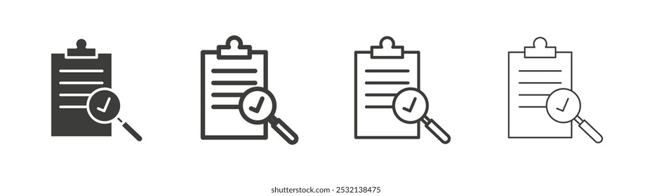 Inspection icon in fill and three stroke sizes