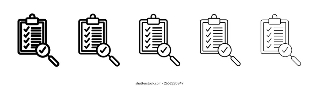 Icono de inspección llenado concepto de señal plana para el Diseño web.