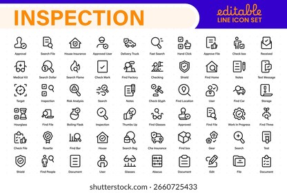Inspection icon in filled, thin line, outline, and stroke style. Vector illustration of two colored and black inspection vector icon designs can be used for mobile, web.