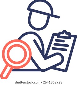 Inspection Icon Line Color Vector Illustration