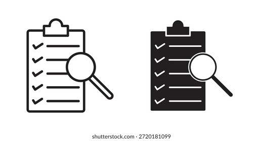 Icono de inspección en el diseño de línea. Sencillo Vector de iconos