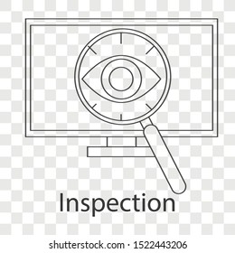 Inspection icon on transparency background. Food safety creative idea design. Line vector illustration use for your project.