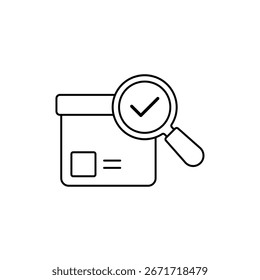 Icono de inspección Esquema editable Línea de trazo Dibujo EPS
