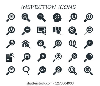  inspection icon set. 30 filled inspection icons. Simple modern icons about  - Search, Zoom out, Zoom in, Zoom