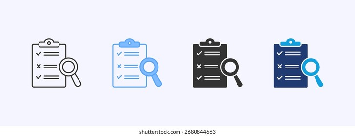 Inspection Icon Set Multiple Style Collection