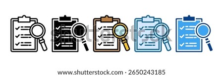 Inspection Icon Set Multiple Style Collection