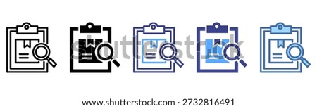 Inspection icon set multiple style collection