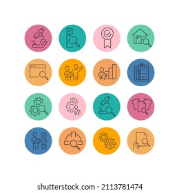 Conjunto de iconos de inspección .Elementos vectores del módulo de inspección para la web infográfica. con color de tendencia
