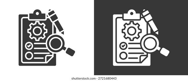 Conjunto De Iconos De Inspección Colección De Vector Aislada En Blanco Y Negro