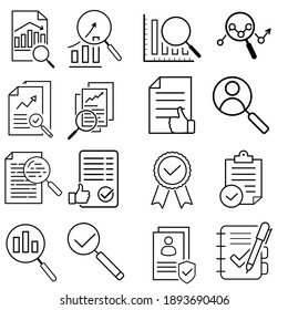 Inspection icon vector set. Testing illustration sign collection. Check symbol.