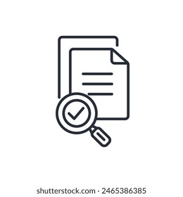 Vector de inspección. Icono de estilo lineal.Trazo editable.Ilustración de estilo para uso Diseño web,logo.Symbol.