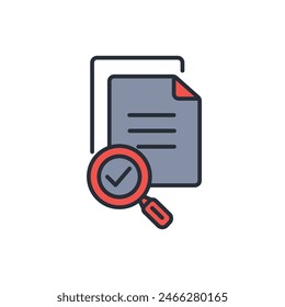 Vector de inspección. Icono de estilo lineal.Trazo editable.Ilustración de estilo para uso Diseño web,logo.Symbol.