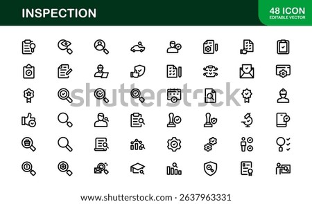Inspection Icons Premium Pack – High-Quality Vector Symbols for Quality Control, Safety, and Audit Visuals
