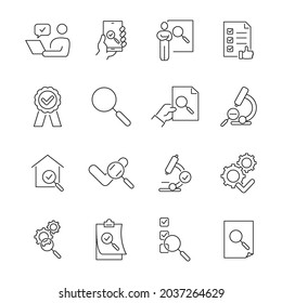 Inspection icons set. Inspection pack symbol vector elements for infographic web