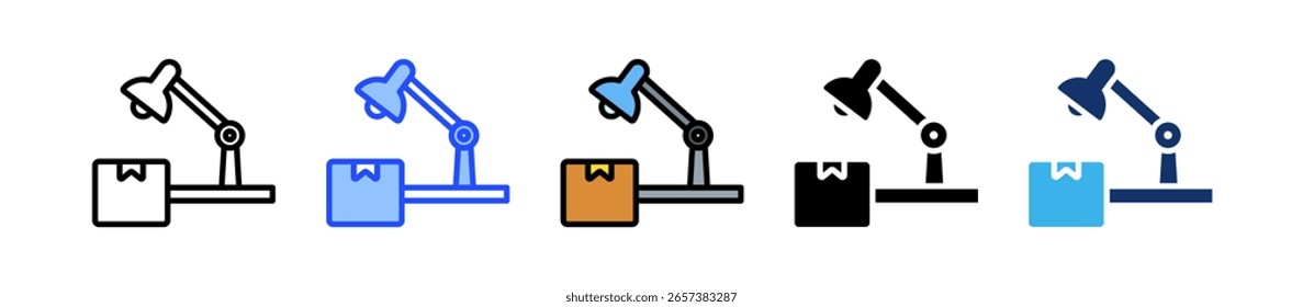Inspection Lamp Icon Collection With Multiple Styles