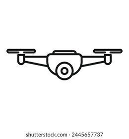 Inspection layout drone icon outline vector. Aerial filming. Service video pilot