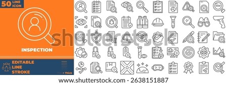 Inspection Line Editable Icons set. Vector illustration in modern thin line style of inspection icons: magnify, glass, research, etc