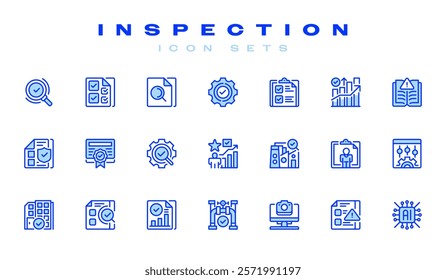 Inspection line icon set icon. Universal creative premium symbol. Vector sign icon logo template. Vector illustration