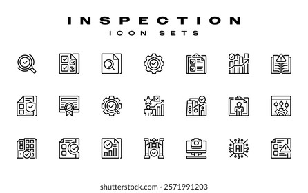 Inspection line icon set icon. Universal creative premium symbol. Vector sign icon logo template. Vector illustration