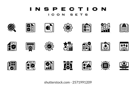 Inspection line icon set icon. Universal creative premium symbol. Vector sign icon logo template. Vector illustration