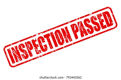 INSPECTION PASSED RED STAMP TEXT ON WHITE