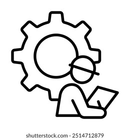 Inspection Process icon line vector illustration