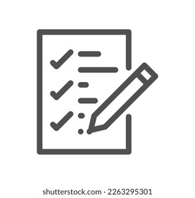 Inspection related icon outline and linear vector.
