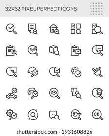 Inspection, Searching, Check, Testing, Examination. Simple Interface Icons for Mobile Apps. Editable Stroke. 32x32 Pixel Perfect.