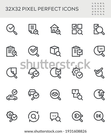 Inspection, Searching, Check, Testing, Examination. Simple Interface Icons for Mobile Apps. Editable Stroke. 32x32 Pixel Perfect.